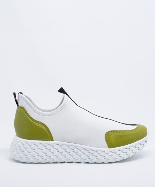 Tênis Confort Lialine Lycra Branco e Pistache - Image 7