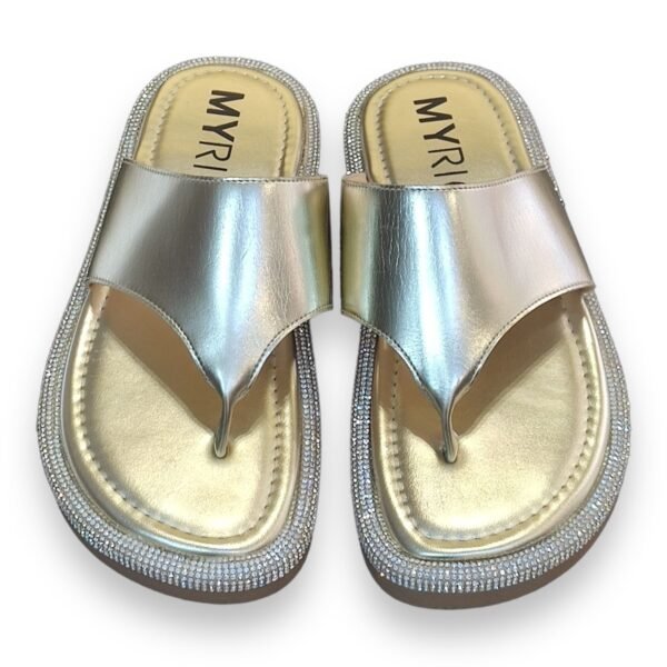 Chinelo Myrio Ouro Metalizado e Strass - Image 2